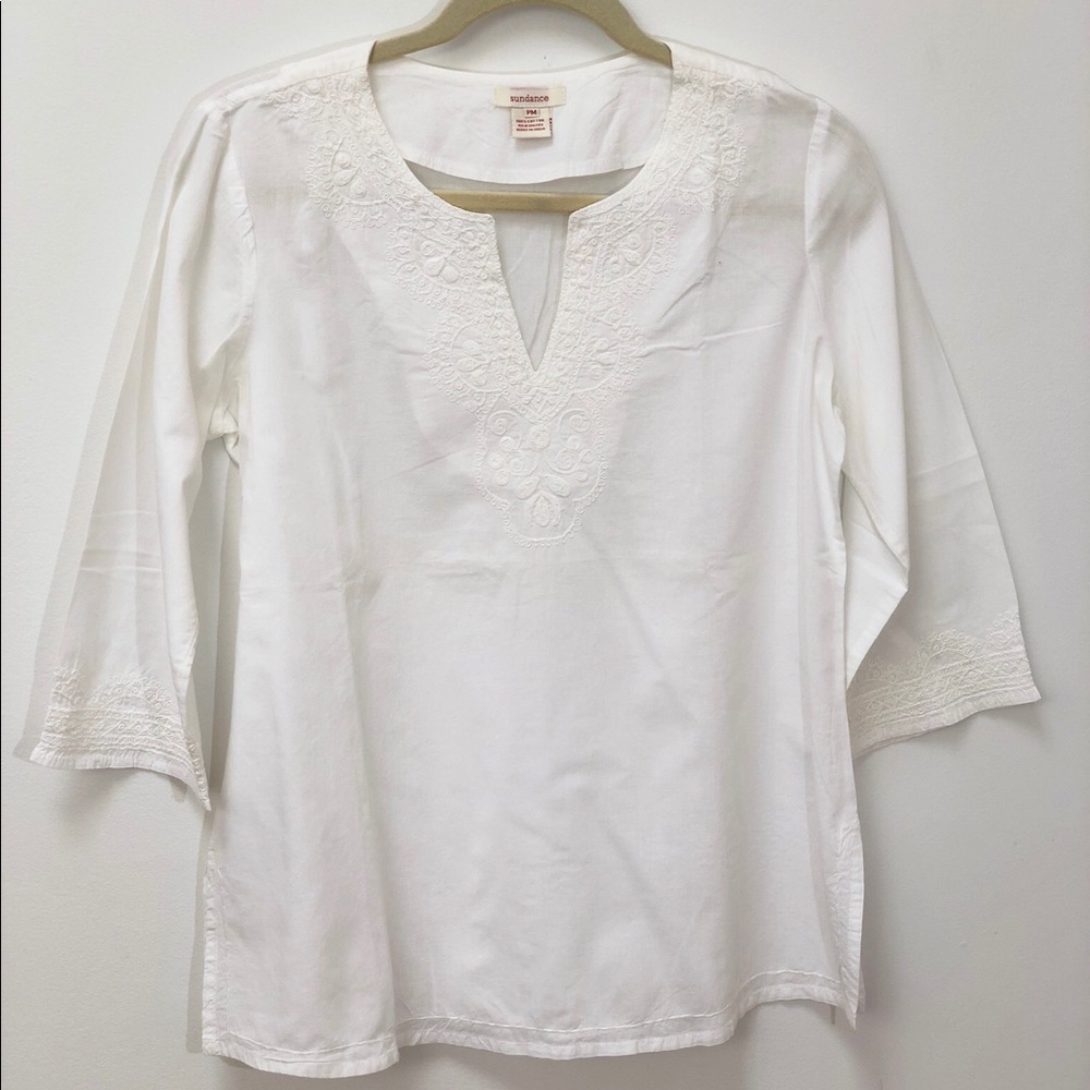 SUMMER CLEARANCE Sundance Embroidered White Tunic